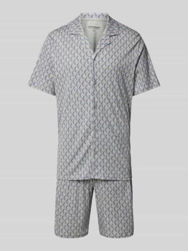Pyjama met all-over motief, model 'Fine Interlock'
