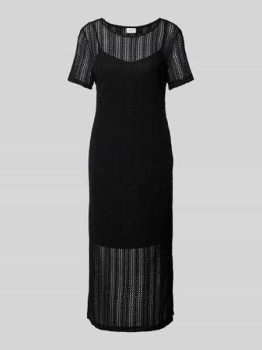 Gebreide jurk in design met korte mouwen, model 'VIGARDEA'