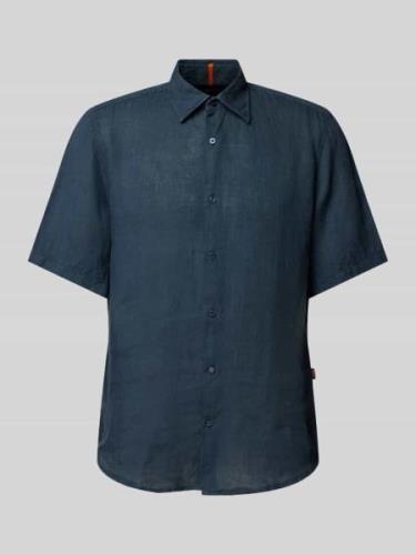 Regular fit linnen overhemd met 1/2-mouwen, model 'Rash'
