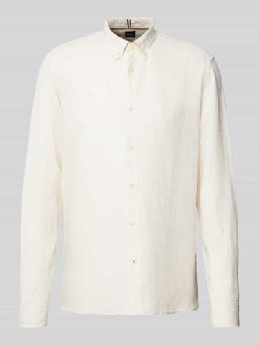 Regular fit linnen overhemd met button-downkraag, model 'LIAM'