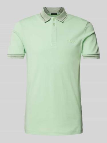 Poloshirt met labelprint, model 'Paule'