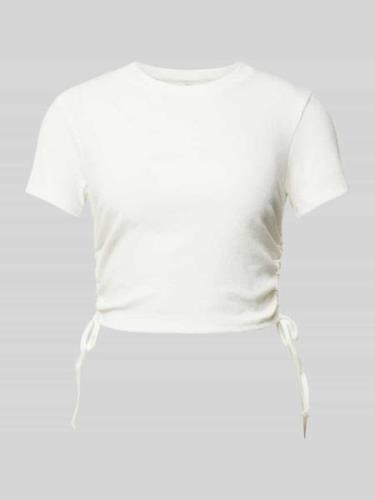 Kort T-shirt met strikdetails, model 'AMY'