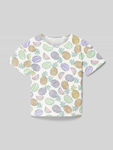 T-shirt met all-over motiefprint