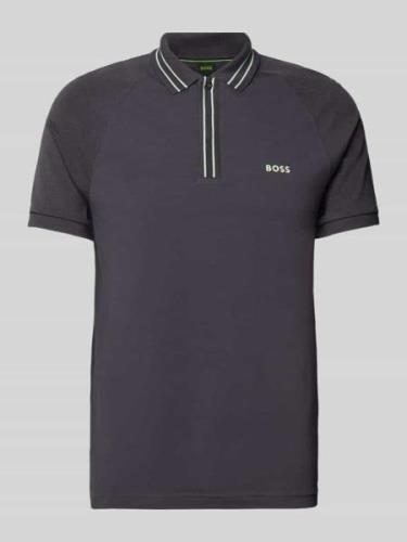 Poloshirt met labelprint, model 'Paule'