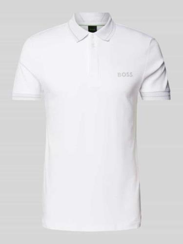 Poloshirt met labelprint, model 'Paule'