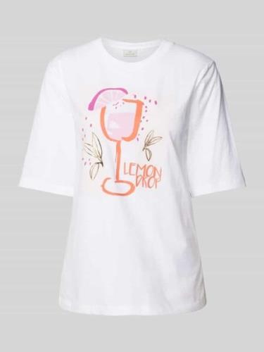 T-shirt met motiefprint en ronde hals