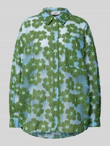 Semi-transparante blouse met bloemenmotief