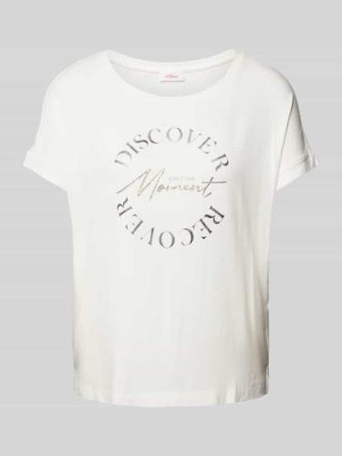 T-shirt met motief- en statementprint