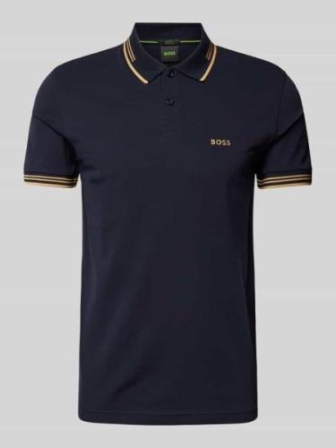 Slim fit poloshirt met labelprint, model 'Paul'