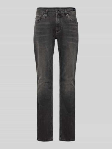 Slim fit jeans met labeldetail