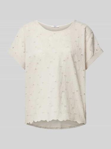 T-shirt met broderie anglaise, model 'La44rissa'