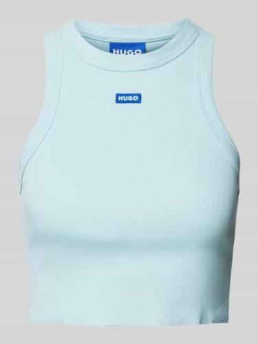 Korte tanktop met labeldetail