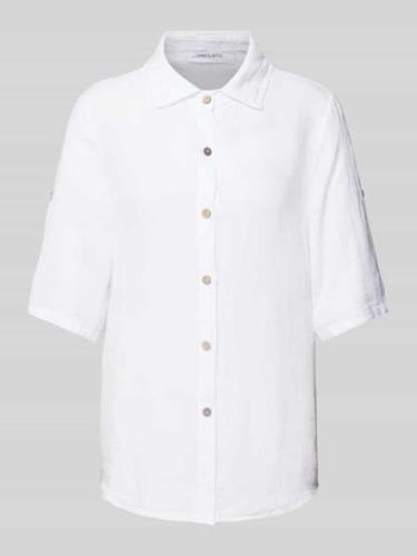 Linnen blouse met 1/2-mouwen, model 'Si44a'