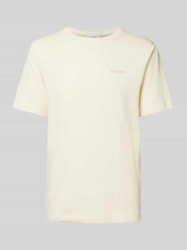 T-shirt met labelprint, model 'ENLARGED'