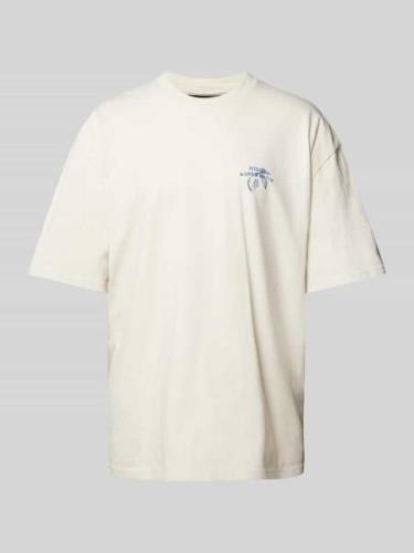 Oversized T-shirt met labelprint, model 'GORET'