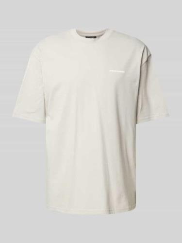 Oversized T-shirt met labelprint, model 'LOGO'