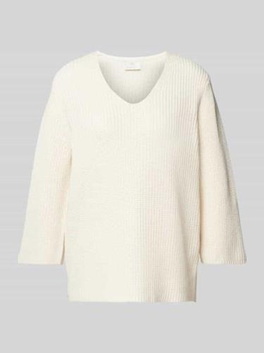 Gebreide pullover met V-hals