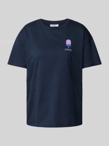 T-shirt met motief-, statement- en labelprint