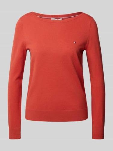 Gebreide pullover met boothals