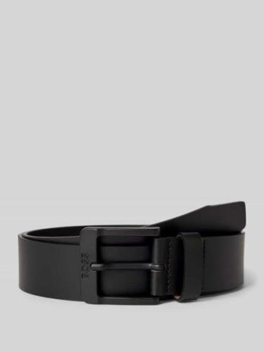 Leren riem met label in reliëf, model 'Jemio'