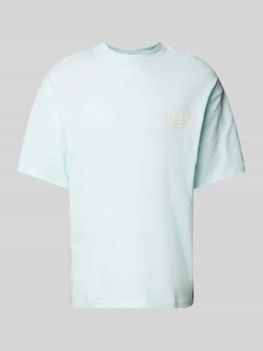 Oversized T-shirt met geribde ronde hals, model 'NOTO'