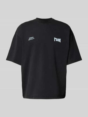 Oversized T-shirt met label- en statementprint, model 'ALLEN'