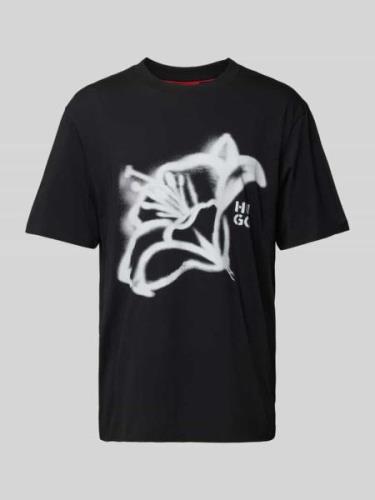 T-shirt met labelprint, model 'Dablumo'