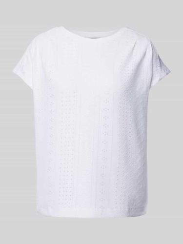 T-shirt met broderie anglaise