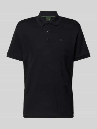 Relaxed fit poloshirt met labelprint, model 'Paddy 7'