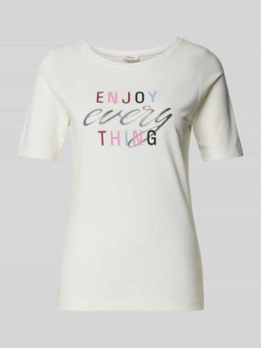 T-shirt met statementprint, model 'Enjoy'