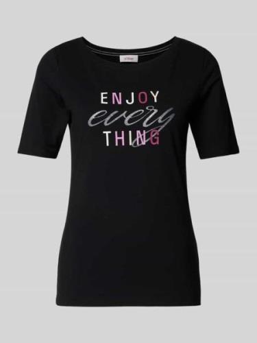 T-shirt met statementprint, model 'Enjoy'