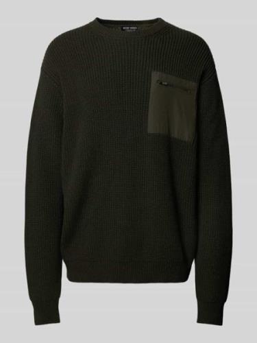 Gebreide pullover met borstzak