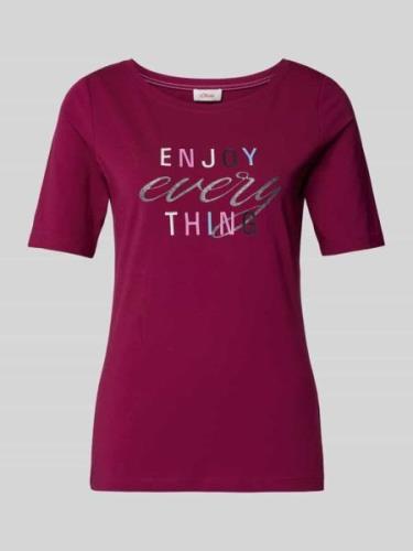 T-shirt met statementprint, model 'Enjoy'