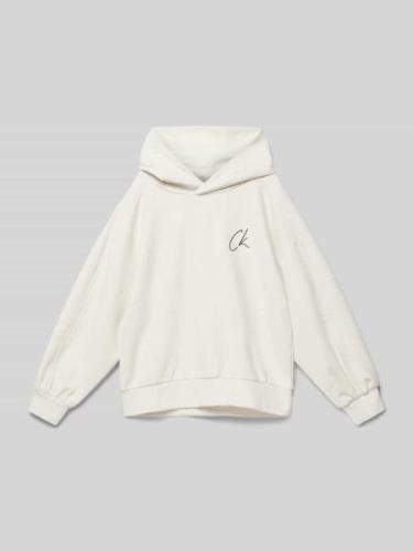 Hoodie met labelstitching