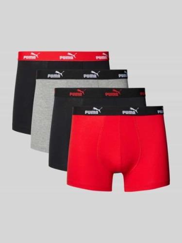 Boxershort met elastische band met label in een set van 4 stuks, model...