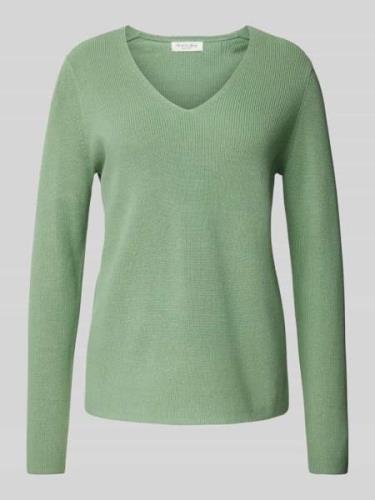 Gebreide pullover met afgeronde V-hals