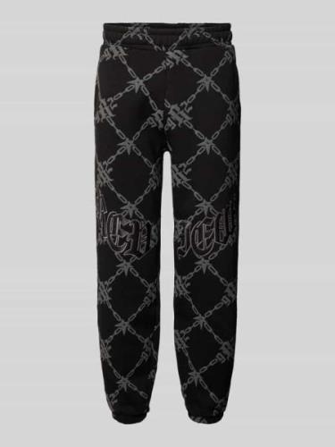 Regular fit sweatpants met labelpatches