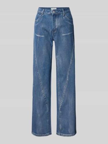 Wide leg jeans met riemlussen, model 'ZOE'