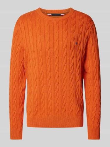 Gebreide pullover met kabelpatroon