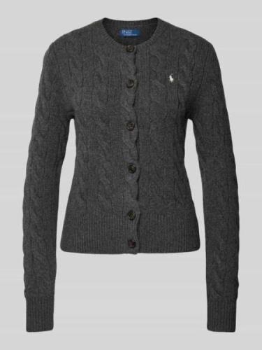 Wollen cardigan met kabelpatroon