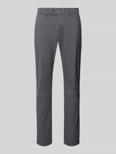 Slim fit stoffen broek met achterzakken