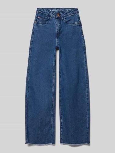 Wide leg jeans met gerafelde zoom, model 'Annemay'