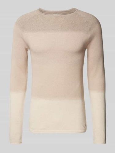 Gebreide pullover met labelpatch, model 'HILL'