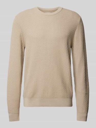 Gebreide pullover met ribboorden, model 'GRAANMO'