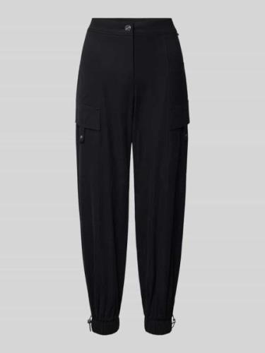 Relaxed fit stoffen broek met labelapplicatie