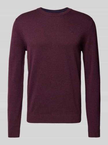 Gebreide pullover met labelstitching, model 'BASIC'