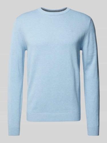 Gebreide pullover met labelstitching, model 'BASIC'