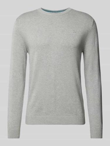 Gebreide pullover met labelstitching, model 'BASIC'