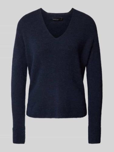 Gebreide pullover met afgeronde V-hals