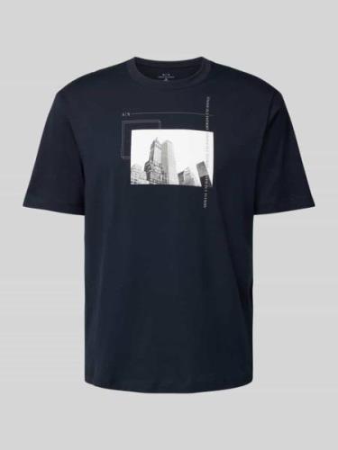 T-shirt met labelprint, model 'New York Building'